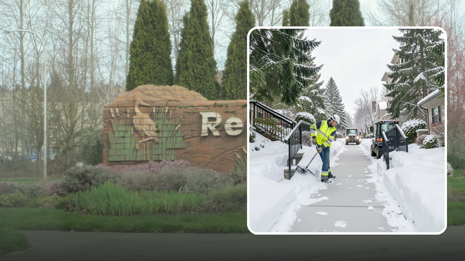 Commercial Stair Clearing in Renton, King County, WA - Keep exterior stairs and landings on your commercial property safe and slip-free through Western Washington ice events.