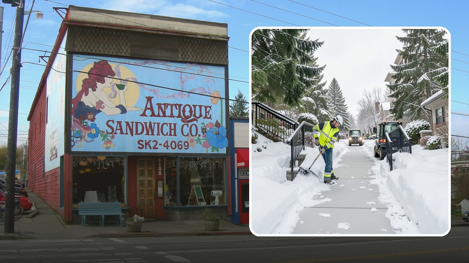 Commercial Stair Clearing in Ruston, Pierce County, WA - Keep exterior stairs and landings on your commercial property safe and slip-free through Western Washington ice events.