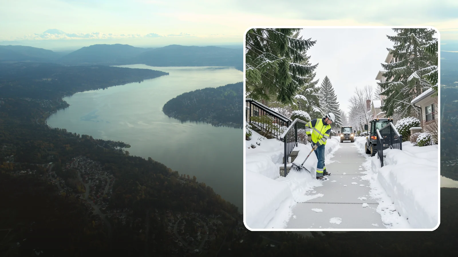 Commercial Stair Clearing in Sammamish, King County, WA - Keep exterior stairs and landings on your commercial property safe and slip-free through Western Washington ice events.