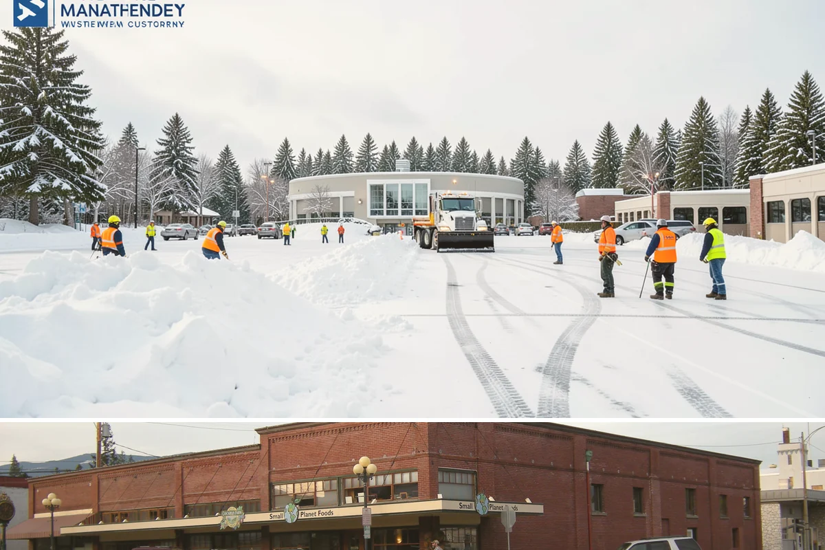 Commercial Stair Clearing in Sedro-Woolley, Skagit County, WA - Exterior stairs require the most vigilant treatment during January freeze-thaw cycles when thin glaze forms and reforms overnight.