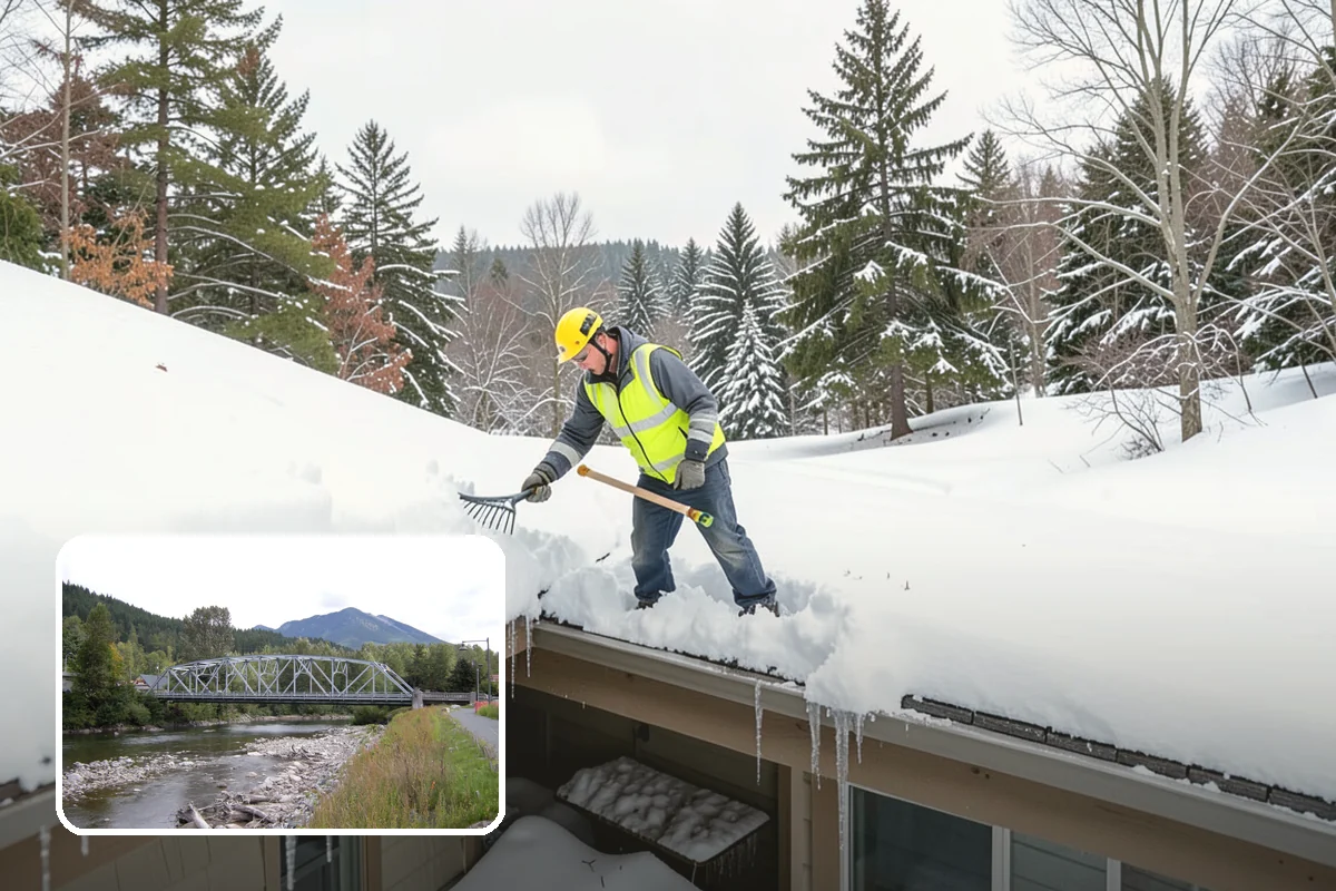 Commercial Stair Clearing in Skykomish, King County, WA - Hand-cleared treads and landings on every run