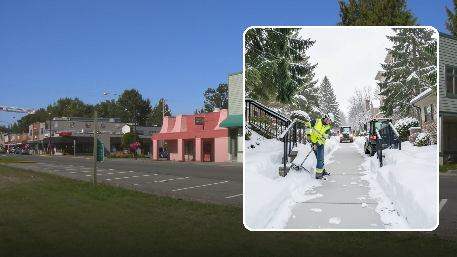 Commercial Stair Clearing in Snoqualmie, King County, WA - Keep exterior stairs and landings on your commercial property safe and slip-free through Western Washington ice events.