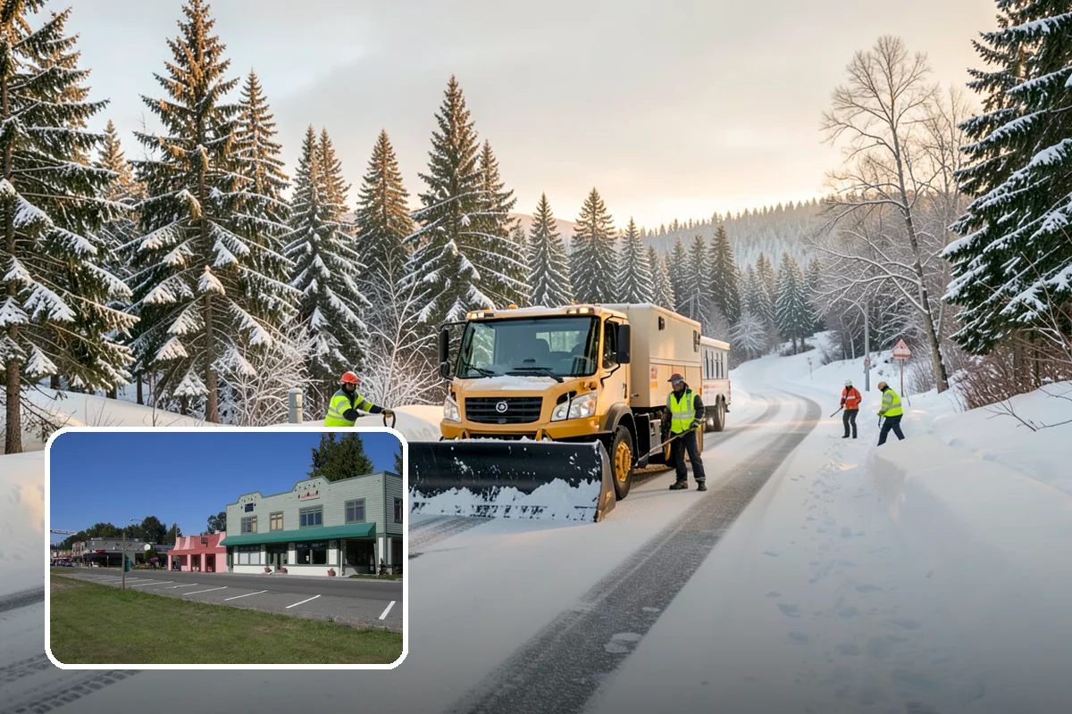 Commercial Stair Clearing in Snoqualmie, King County, WA - Hand-cleared treads and landings on every run
