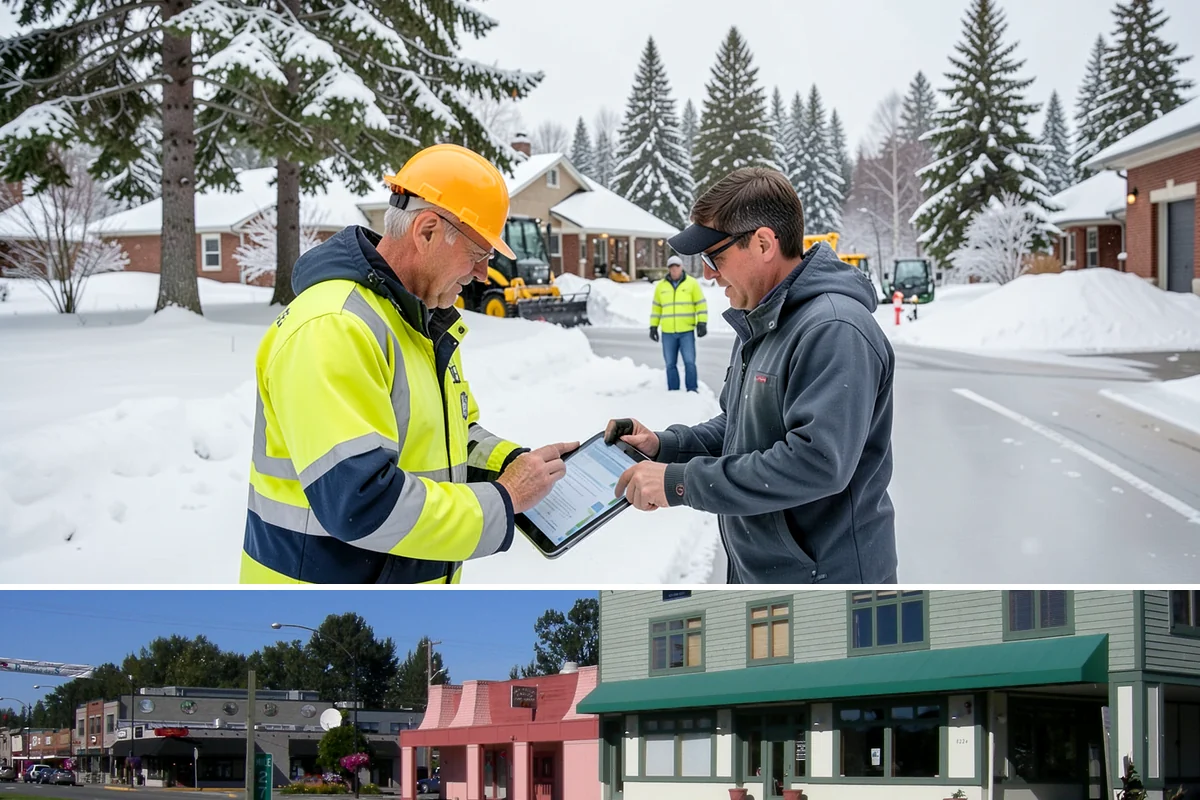 Commercial Stair Clearing in Snoqualmie, King County, WA - Exterior stairs require the most vigilant treatment during January freeze-thaw cycles when thin glaze forms and reforms overnight.