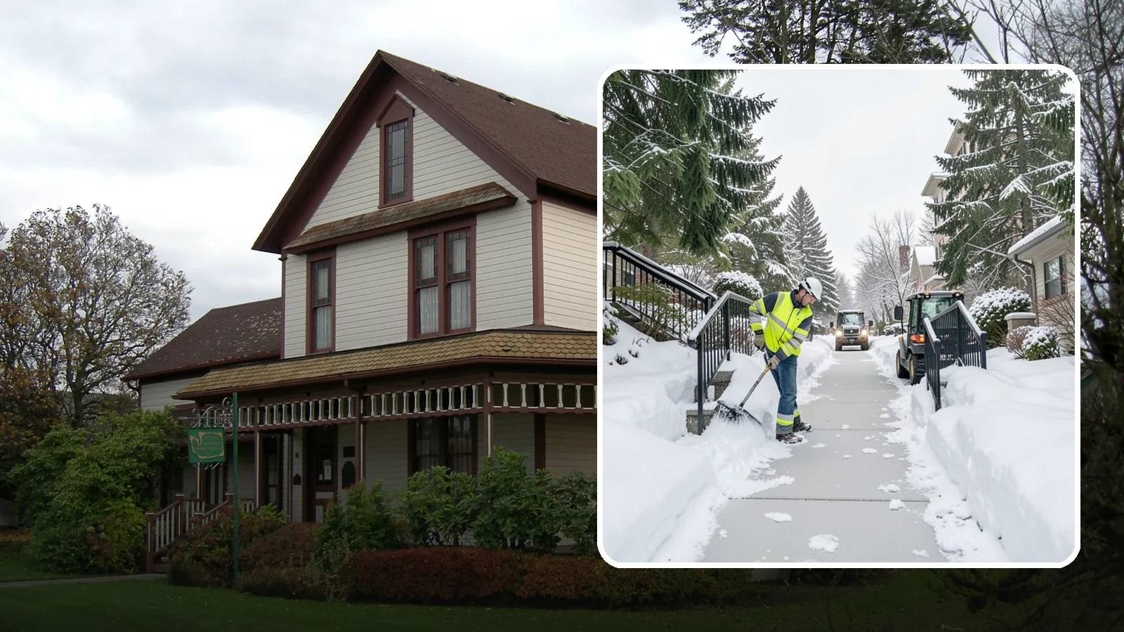 Commercial Stair Clearing in Sumner, Pierce County, WA - Keep exterior stairs and landings on your commercial property safe and slip-free through Western Washington ice events.