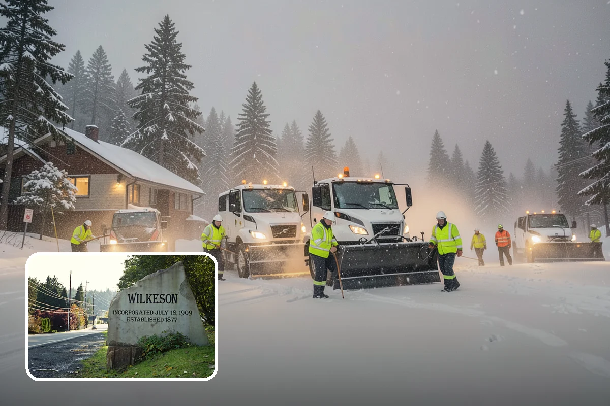 Commercial Stair Clearing in Wilkeson, Pierce County, WA - Hand-cleared treads and landings on every run