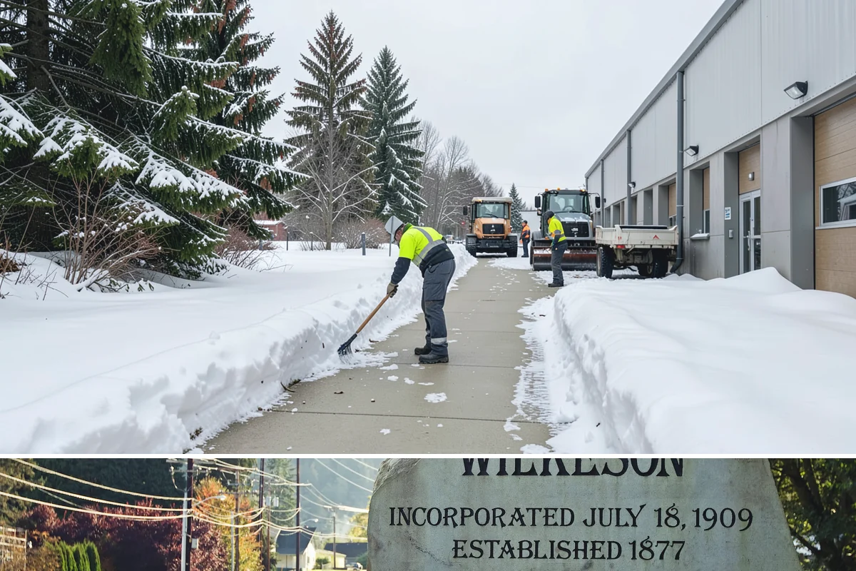Commercial Stair Clearing in Wilkeson, Pierce County, WA - Exterior stairs require the most vigilant treatment during January freeze-thaw cycles when thin glaze forms and reforms overnight.