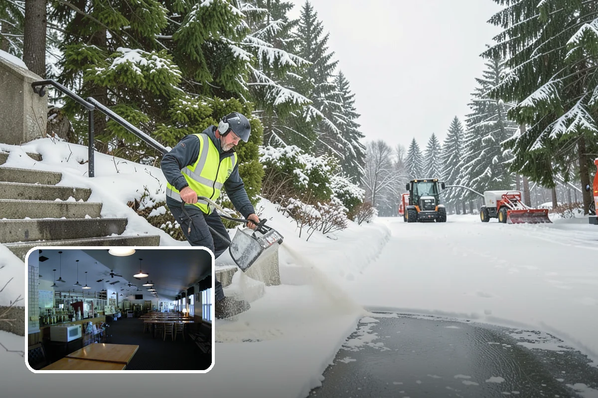 Commercial Walkway Clearing in Black Diamond, King County, WA - Complete coverage of internal connecting paths