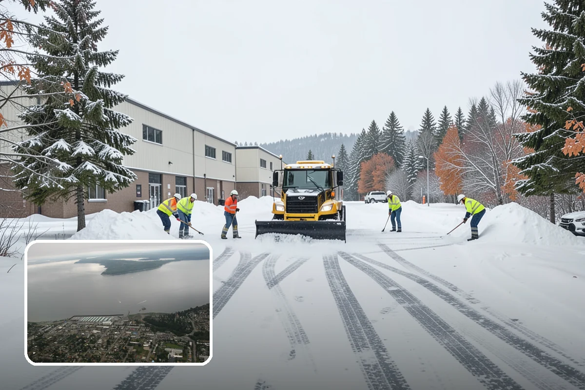 Commercial Walkway Clearing in Des Moines, King County, WA - Complete coverage of internal connecting paths