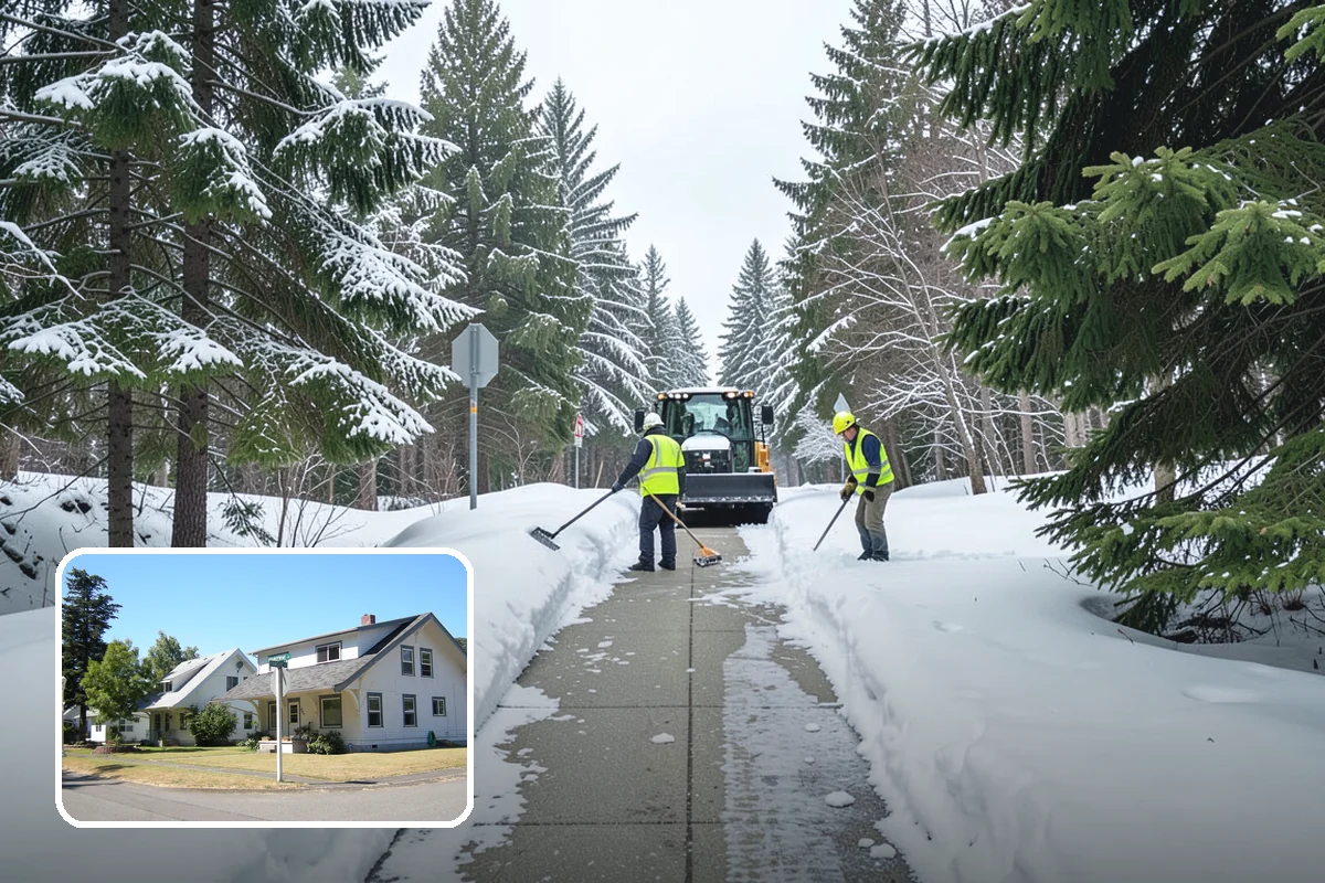 Commercial Walkway Clearing in DuPont, Pierce County, WA - Complete coverage of internal connecting paths
