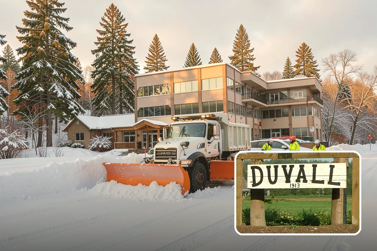 Commercial Walkway Clearing in Duvall, King County, WA - Complete coverage of internal connecting paths