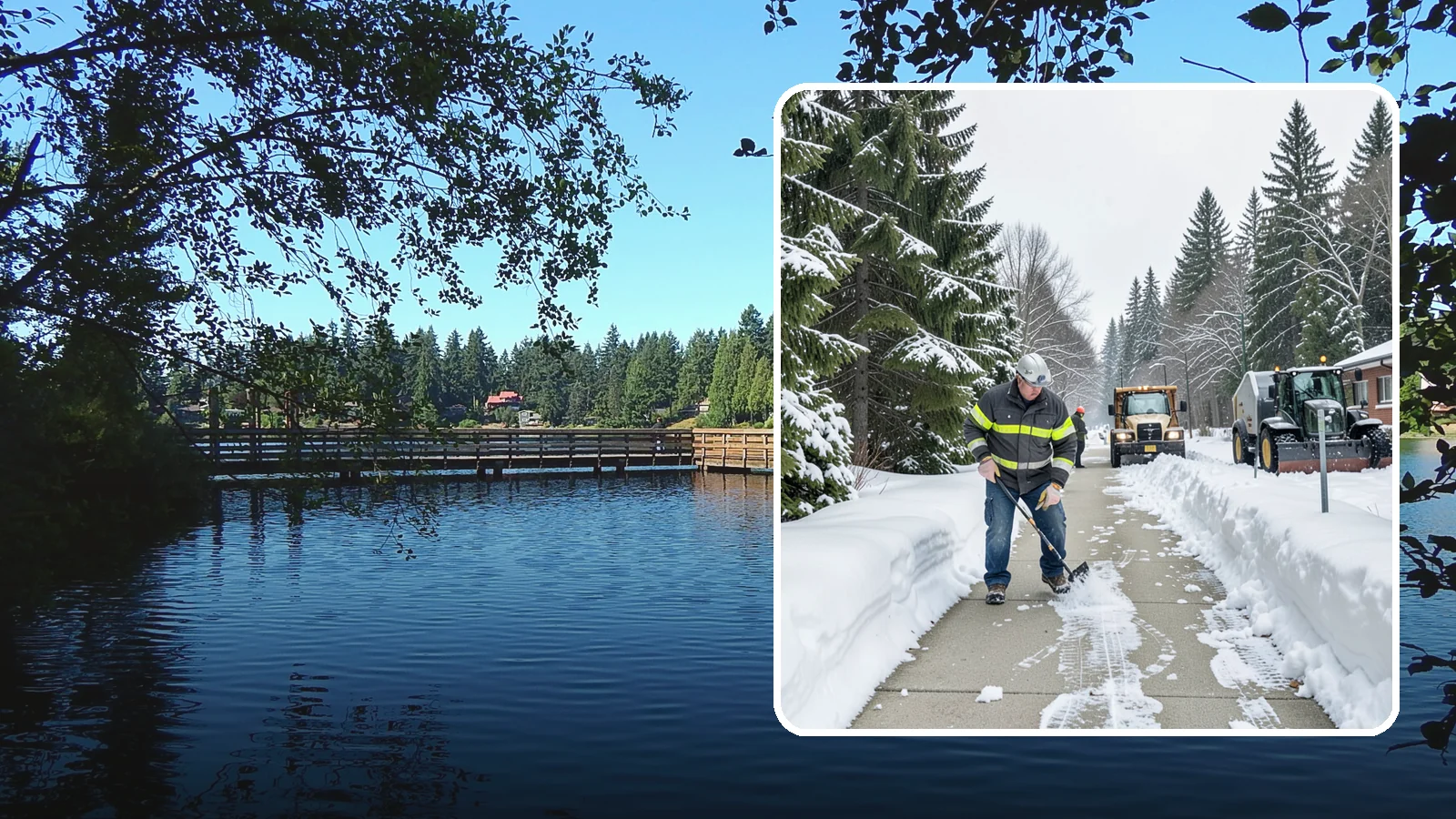 Commercial Walkway Clearing in Federal Way, King County, WA - Keep the internal walkways across your commercial property safe for staff and visitors during winter weather.