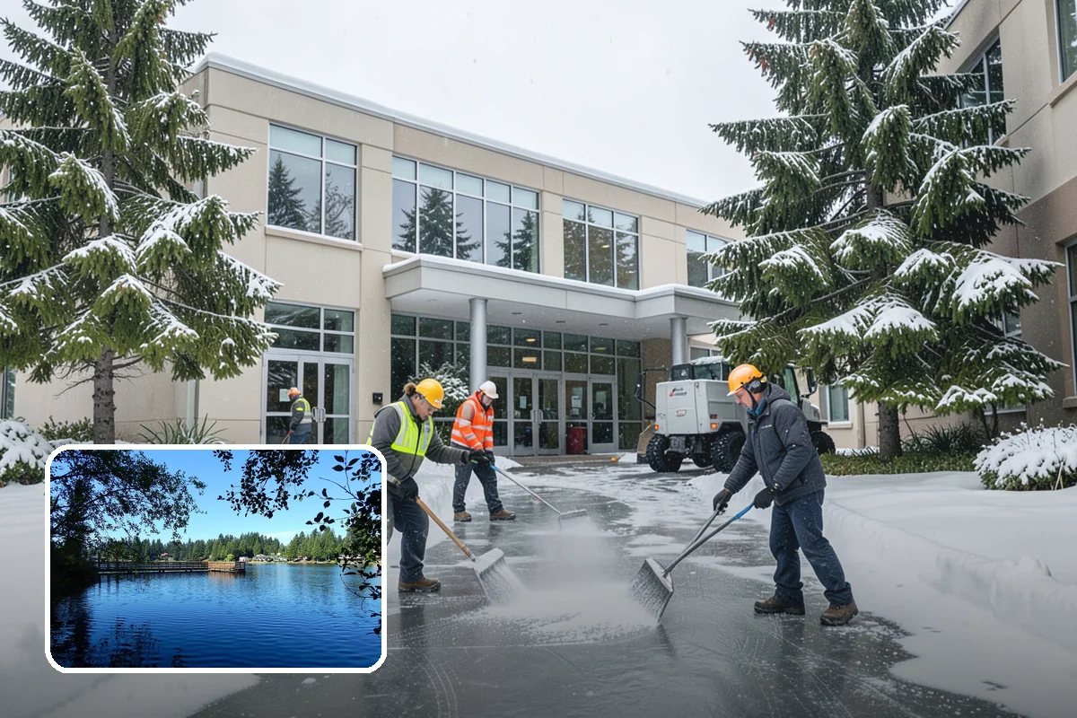 Commercial Walkway Clearing in Federal Way, King County, WA - Complete coverage of internal connecting paths