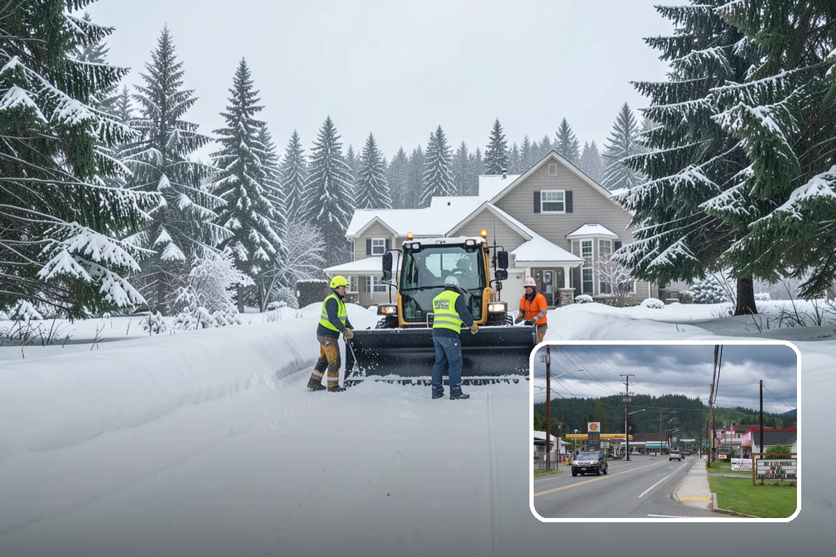 Commercial Walkway Clearing in Granite Falls, Snohomish County, WA - Complete coverage of internal connecting paths