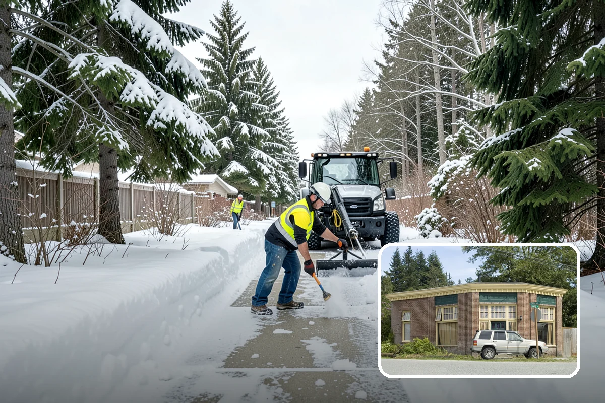 Commercial Walkway Clearing in Hamilton, Skagit County, WA - Complete coverage of internal connecting paths