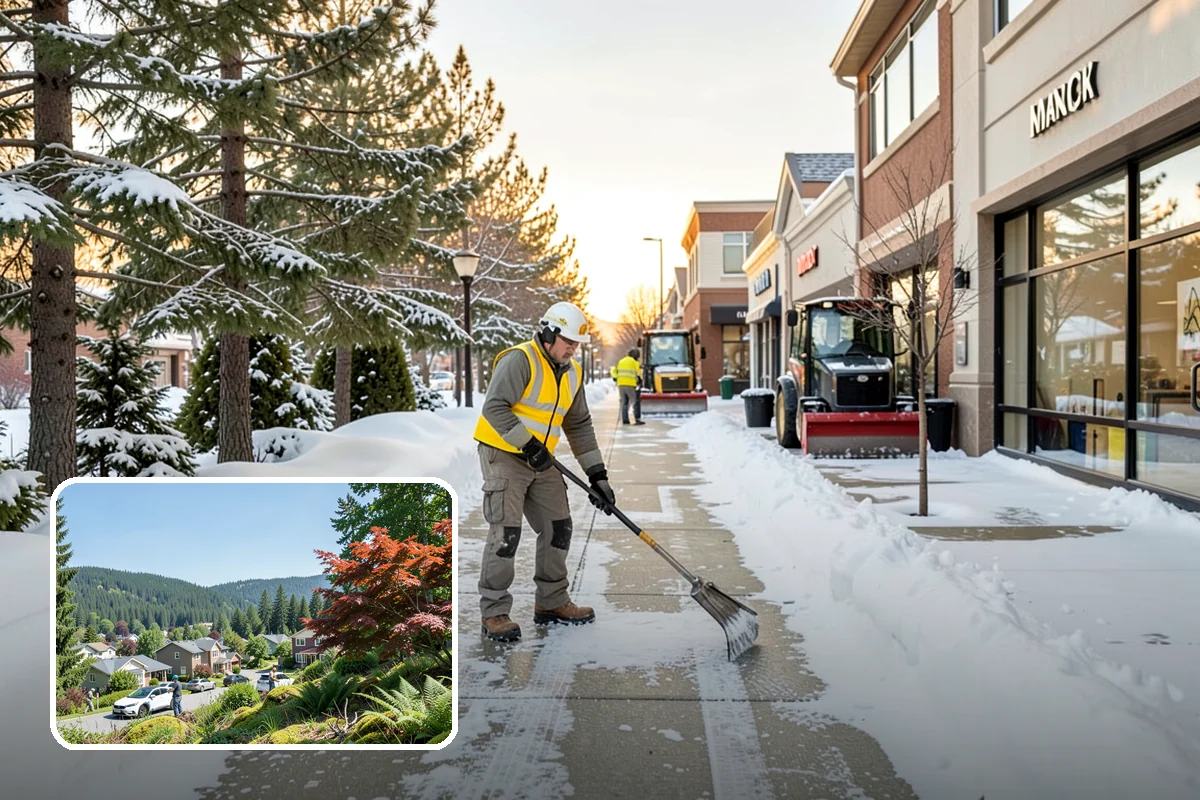 Commercial Walkway Clearing in Index, Snohomish County, WA - Complete coverage of internal connecting paths