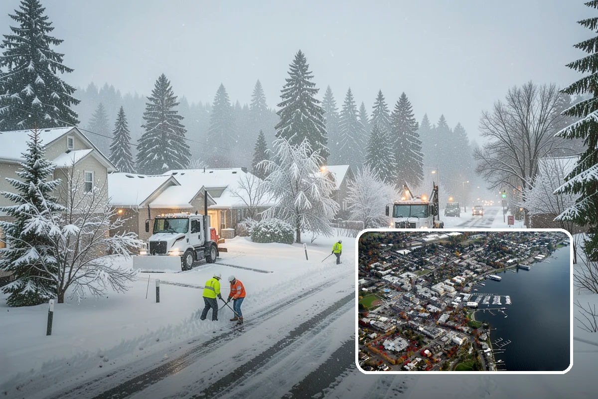 Commercial Walkway Clearing in Kirkland, King County, WA - Complete coverage of internal connecting paths