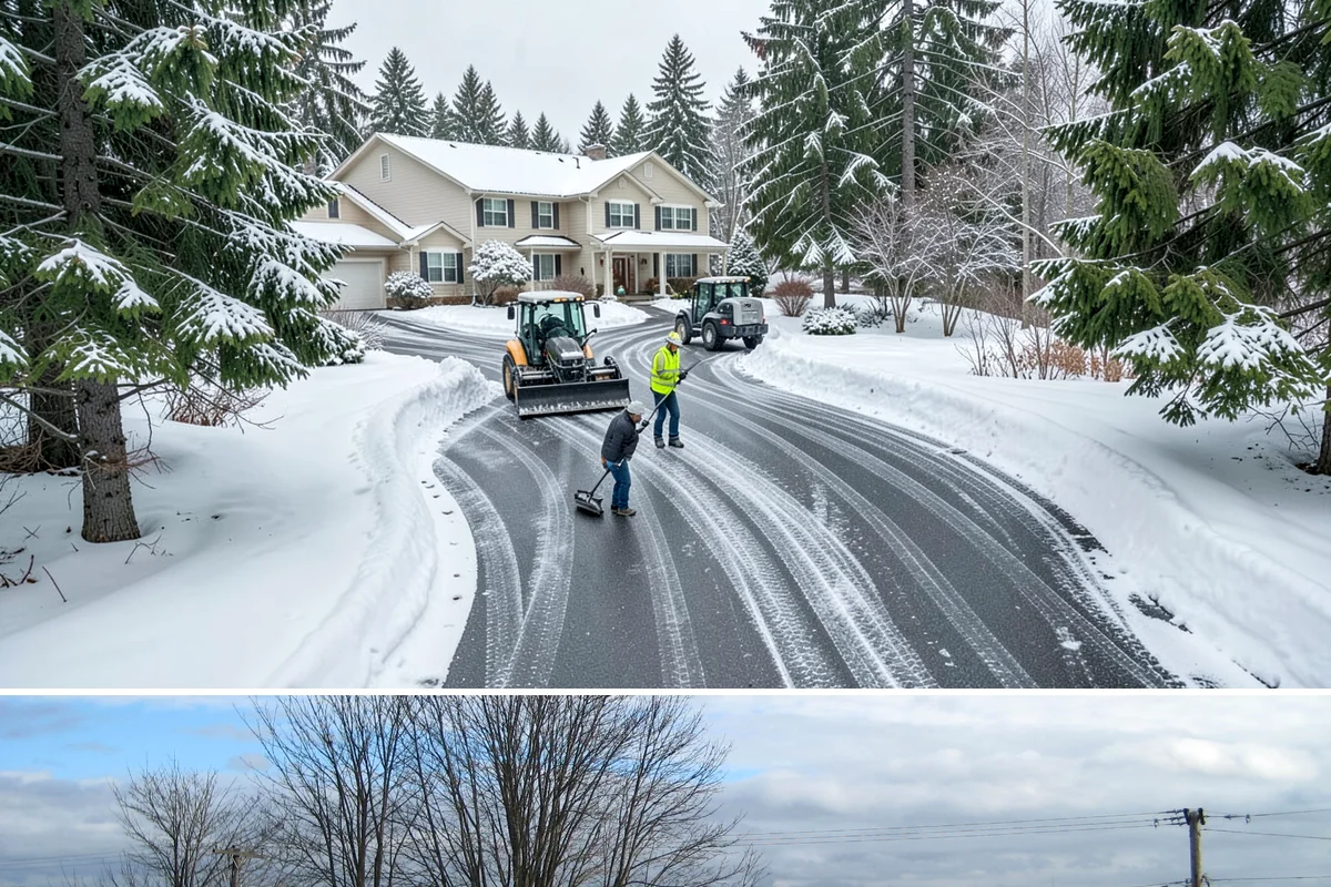 Commercial Walkway Clearing in Langley, Island County, WA - Internal walkways need consistent treatment through midwinter when shaded connecting paths refreeze long after open areas clear.