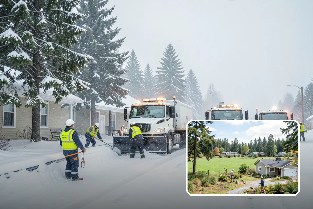 Commercial Walkway Clearing in Lyman, Skagit County, WA - Complete coverage of internal connecting paths