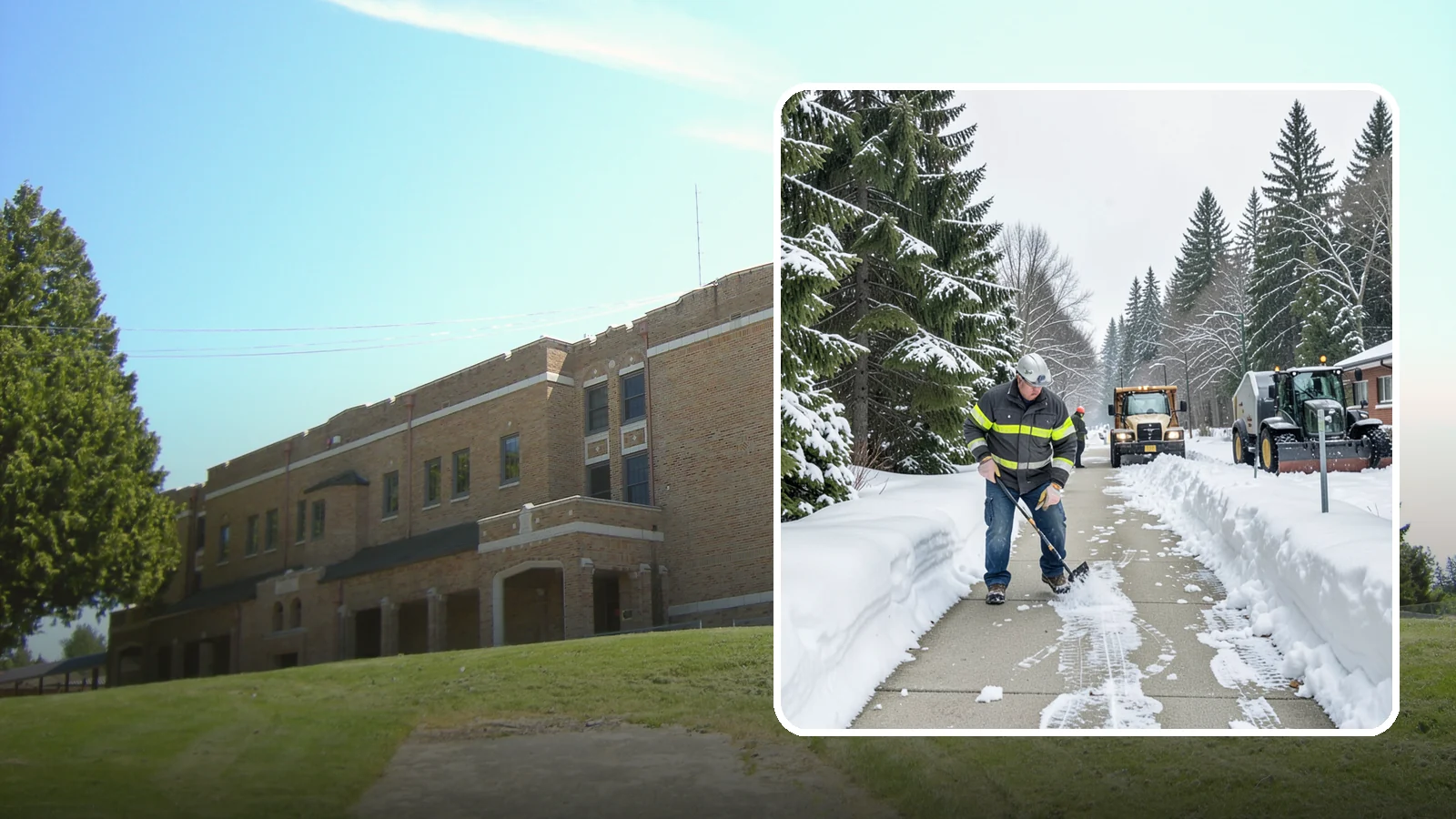 Commercial Walkway Clearing in Maple Valley, King County, WA - Keep the internal walkways across your commercial property safe for staff and visitors during winter weather.