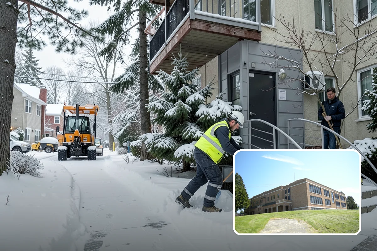 Commercial Walkway Clearing in Maple Valley, King County, WA - Complete coverage of internal connecting paths
