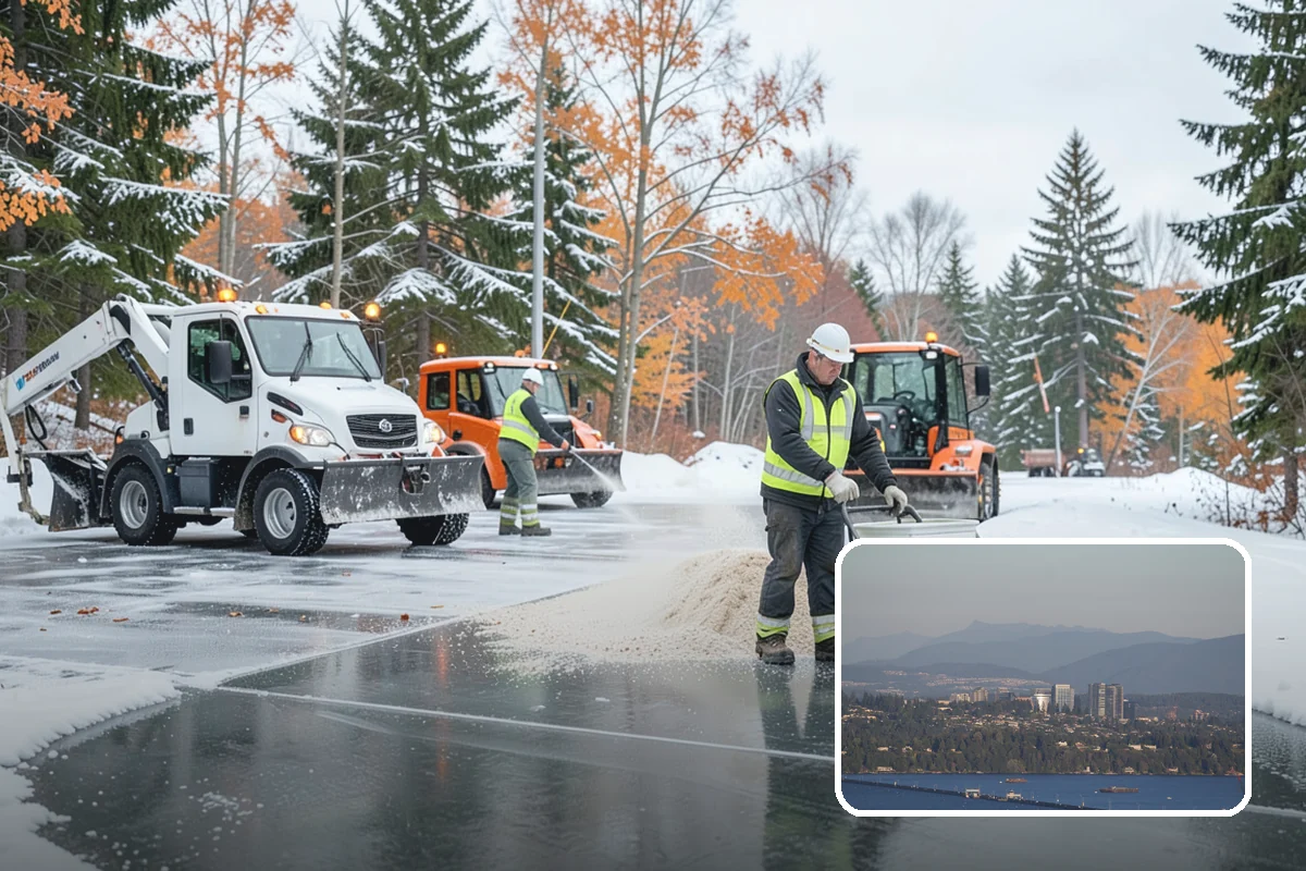 Commercial Walkway Clearing in Medina, King County, WA - Complete coverage of internal connecting paths