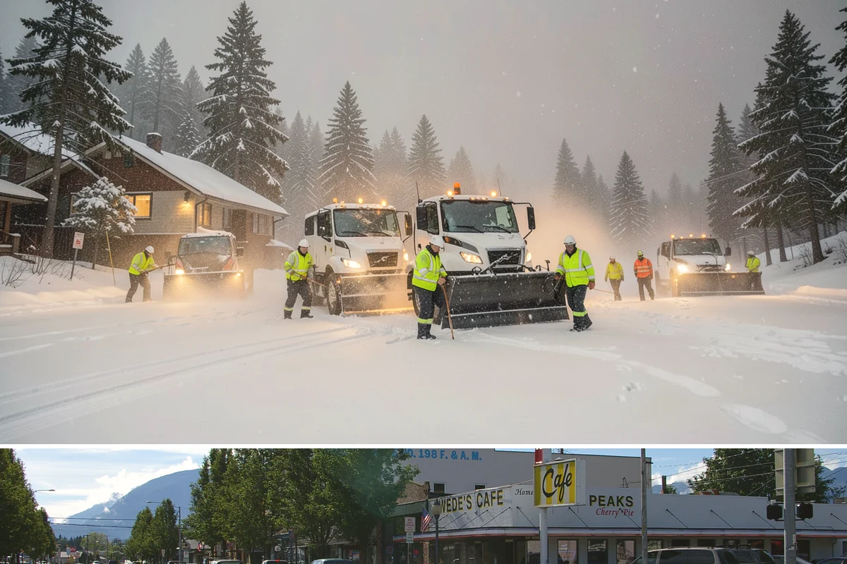 Commercial Walkway Clearing in North Bend, King County, WA - Internal walkways need consistent treatment through midwinter when shaded connecting paths refreeze long after open areas clear.