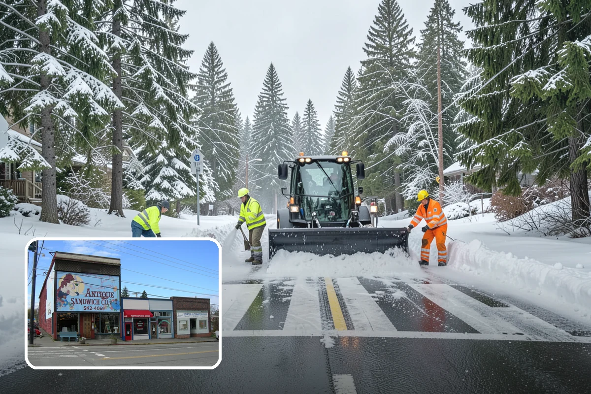 Commercial Walkway Clearing in Ruston, Pierce County, WA - Complete coverage of internal connecting paths
