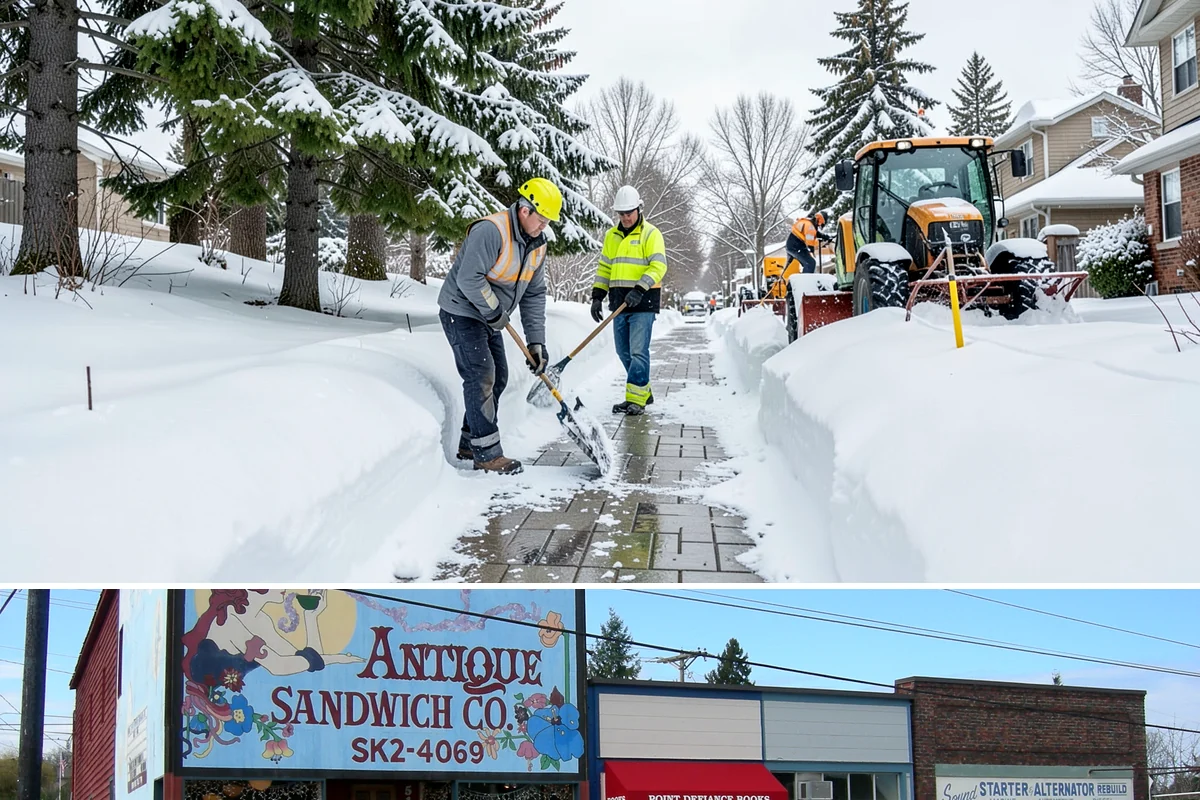Commercial Walkway Clearing in Ruston, Pierce County, WA - Internal walkways need consistent treatment through midwinter when shaded connecting paths refreeze long after open areas clear.