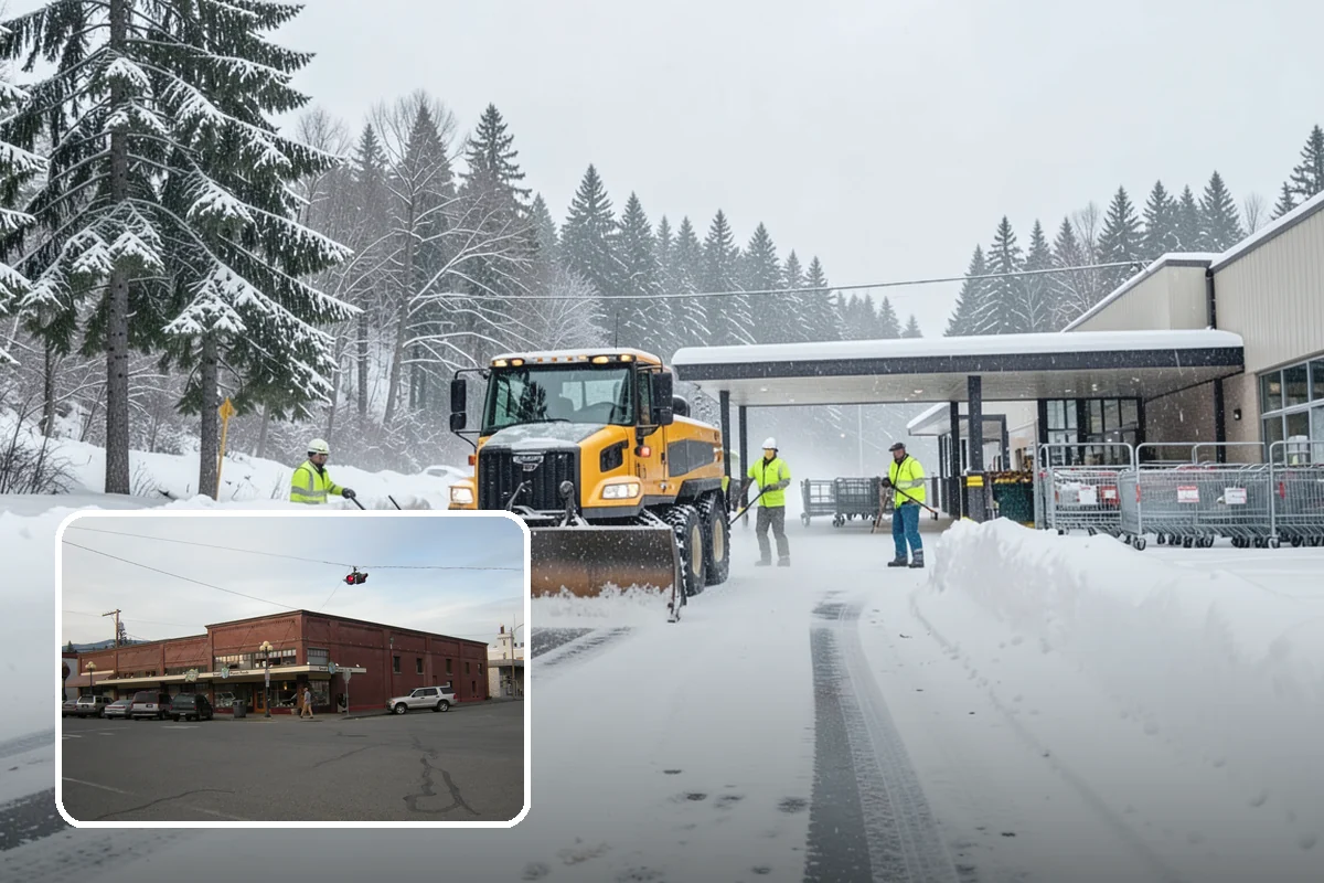 Commercial Walkway Clearing in Sedro-Woolley, Skagit County, WA - Complete coverage of internal connecting paths