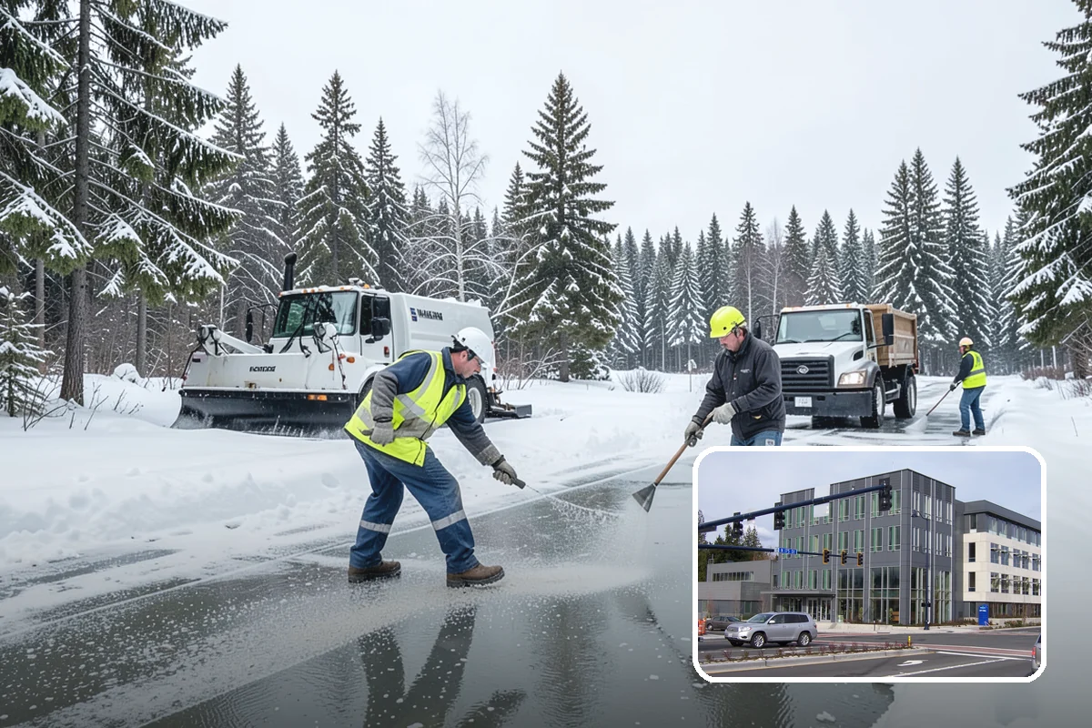 Commercial Walkway Clearing in Shoreline, King County, WA - Complete coverage of internal connecting paths