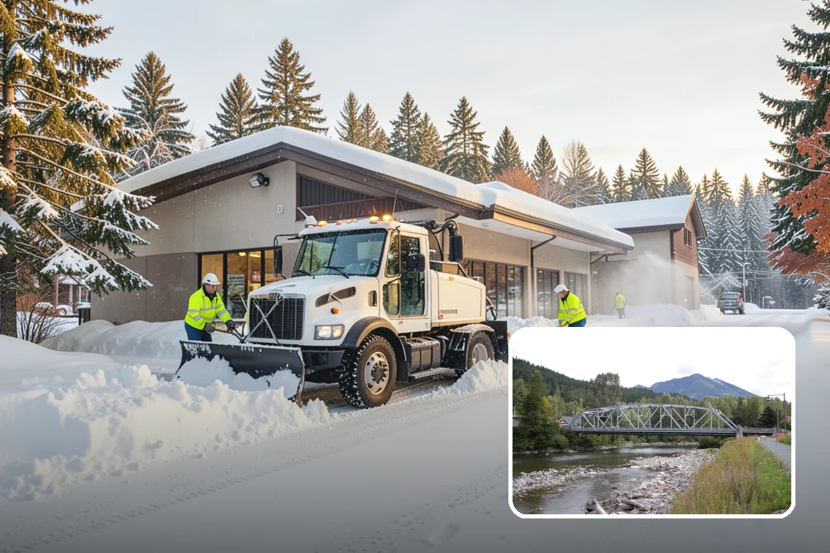 Commercial Walkway Clearing in Skykomish, King County, WA - Complete coverage of internal connecting paths