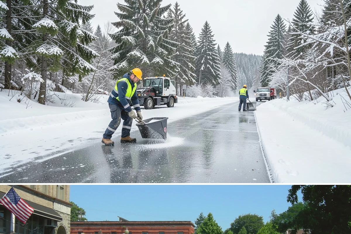 Commercial Walkway Clearing in Snohomish, Snohomish County, WA - Internal walkways need consistent treatment through midwinter when shaded connecting paths refreeze long after open areas clear.