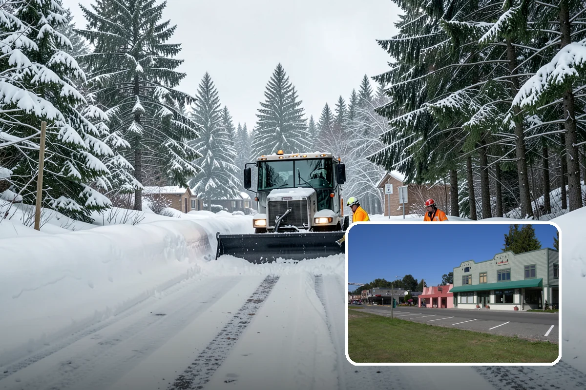 Commercial Walkway Clearing in Snoqualmie, King County, WA - Complete coverage of internal connecting paths
