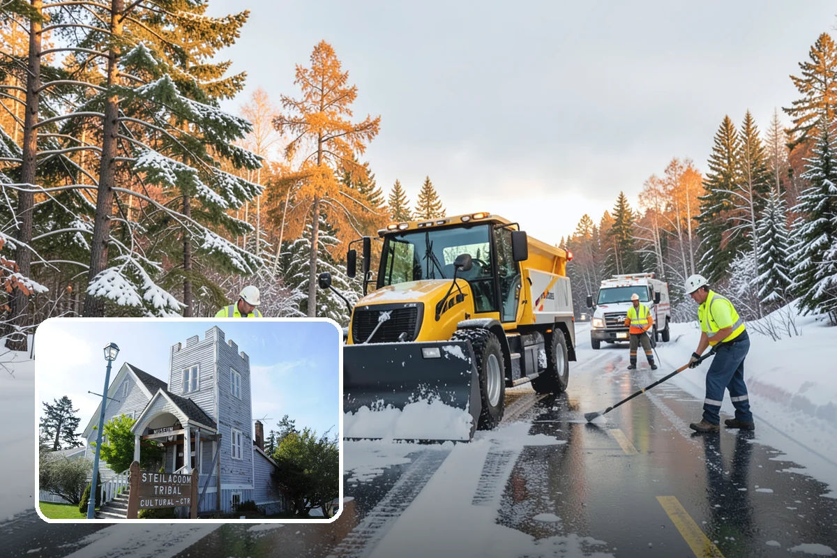 Commercial Walkway Clearing in Steilacoom, Pierce County, WA - Complete coverage of internal connecting paths