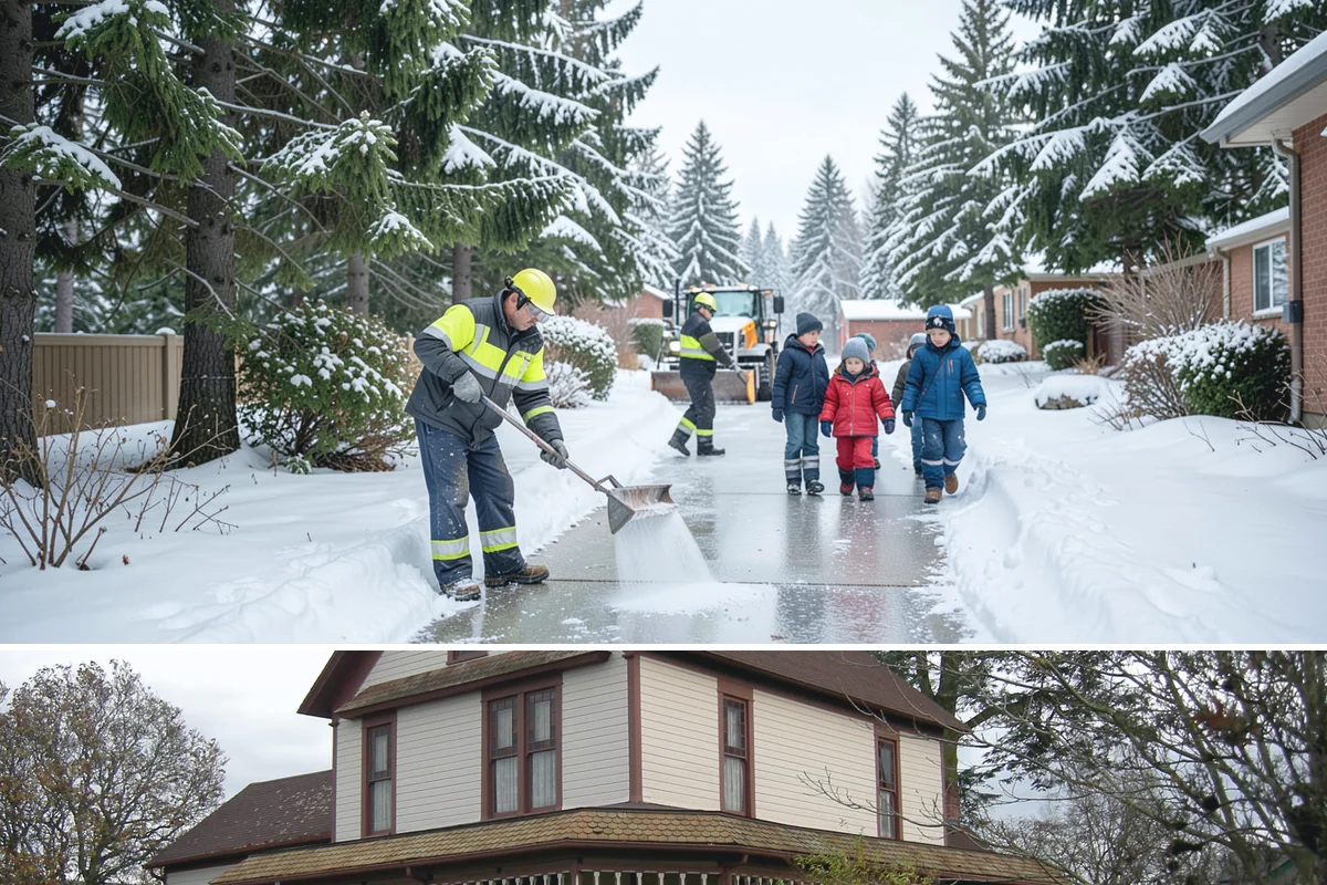 Commercial Walkway Clearing in Sumner, Pierce County, WA - Internal walkways need consistent treatment through midwinter when shaded connecting paths refreeze long after open areas clear.