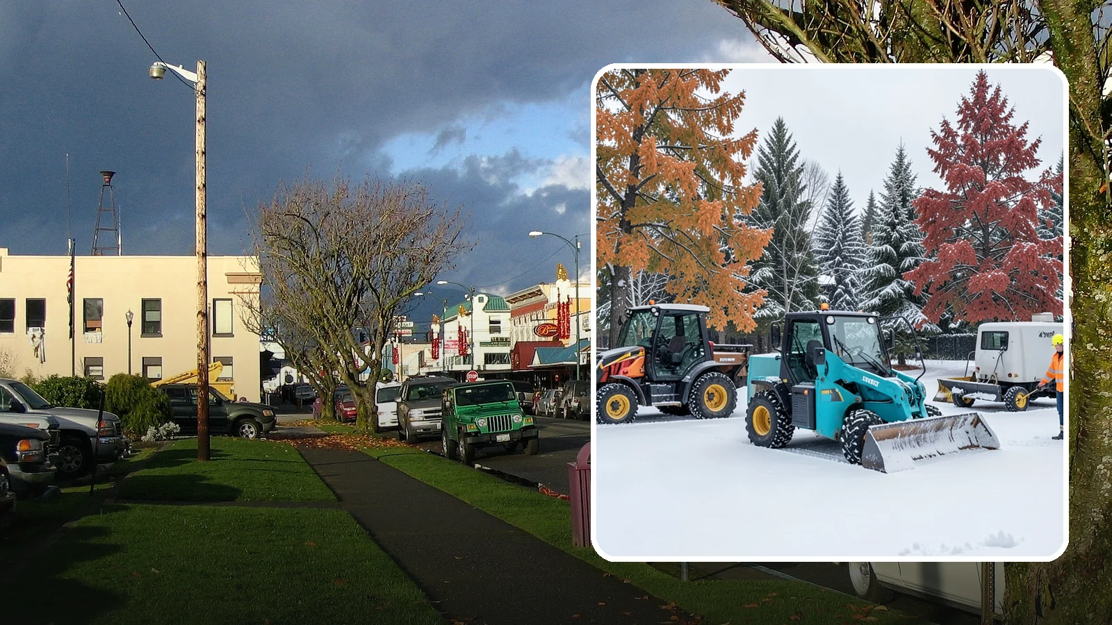 Compact Equipment Snow Removal in Arlington, Snohomish County, WA - Our compact machines clear courtyards, plazas, and gated areas where full-size equipment simply cannot fit.