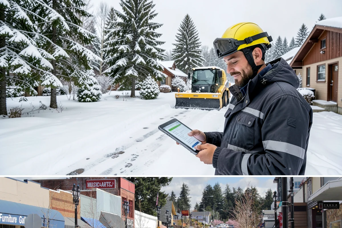Compact Equipment Snow Removal in Bothell, King County, WA - Compact equipment is most requested for enclosed spaces during peak snow from December to February.