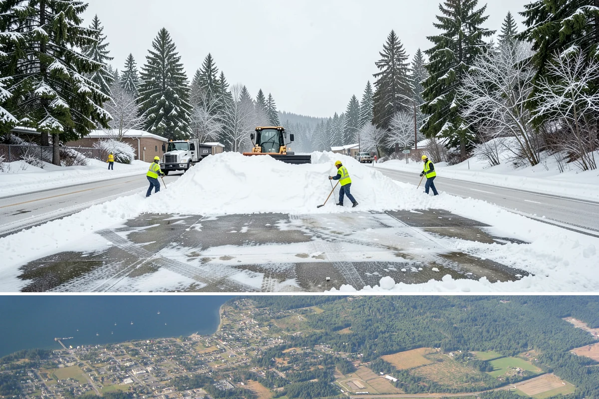 Compact Equipment Snow Removal in Coupeville, Island County, WA - Compact equipment is most requested for enclosed spaces during peak snow from December to February.