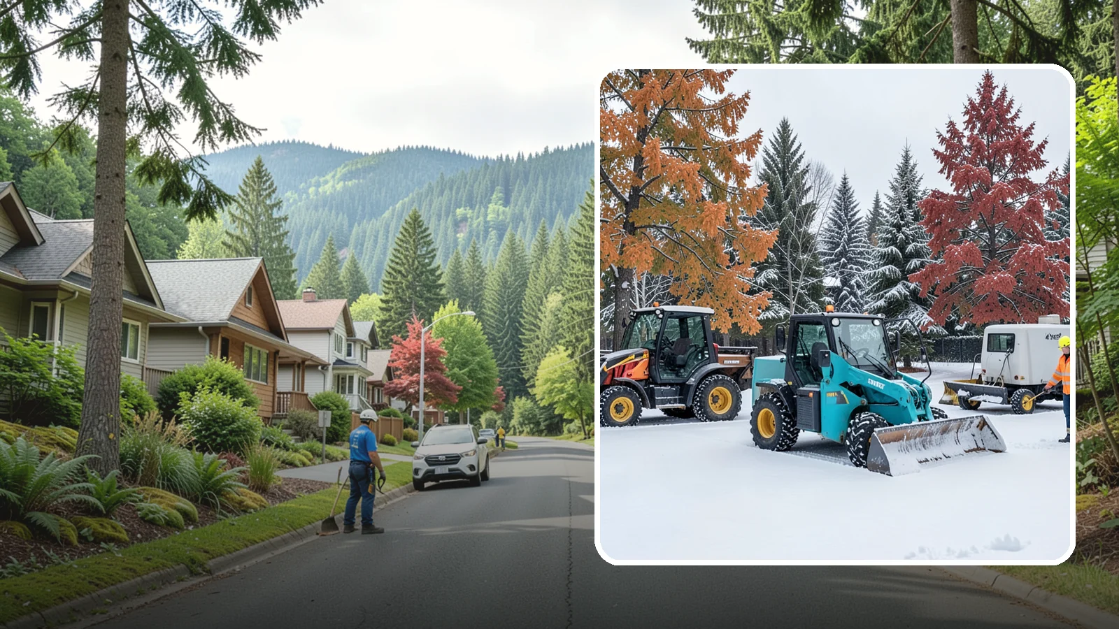 Compact Equipment Snow Removal in Darrington, Snohomish County, WA - Our compact machines clear courtyards, plazas, and gated areas where full-size equipment simply cannot fit.
