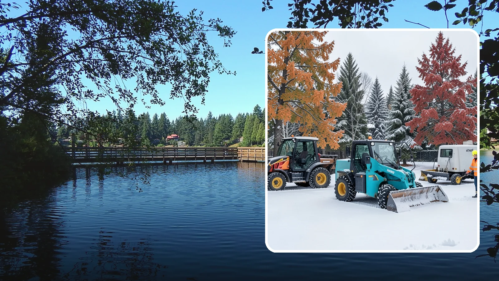 Compact Equipment Snow Removal in Federal Way, King County, WA - Our compact machines clear courtyards, plazas, and gated areas where full-size equipment simply cannot fit.