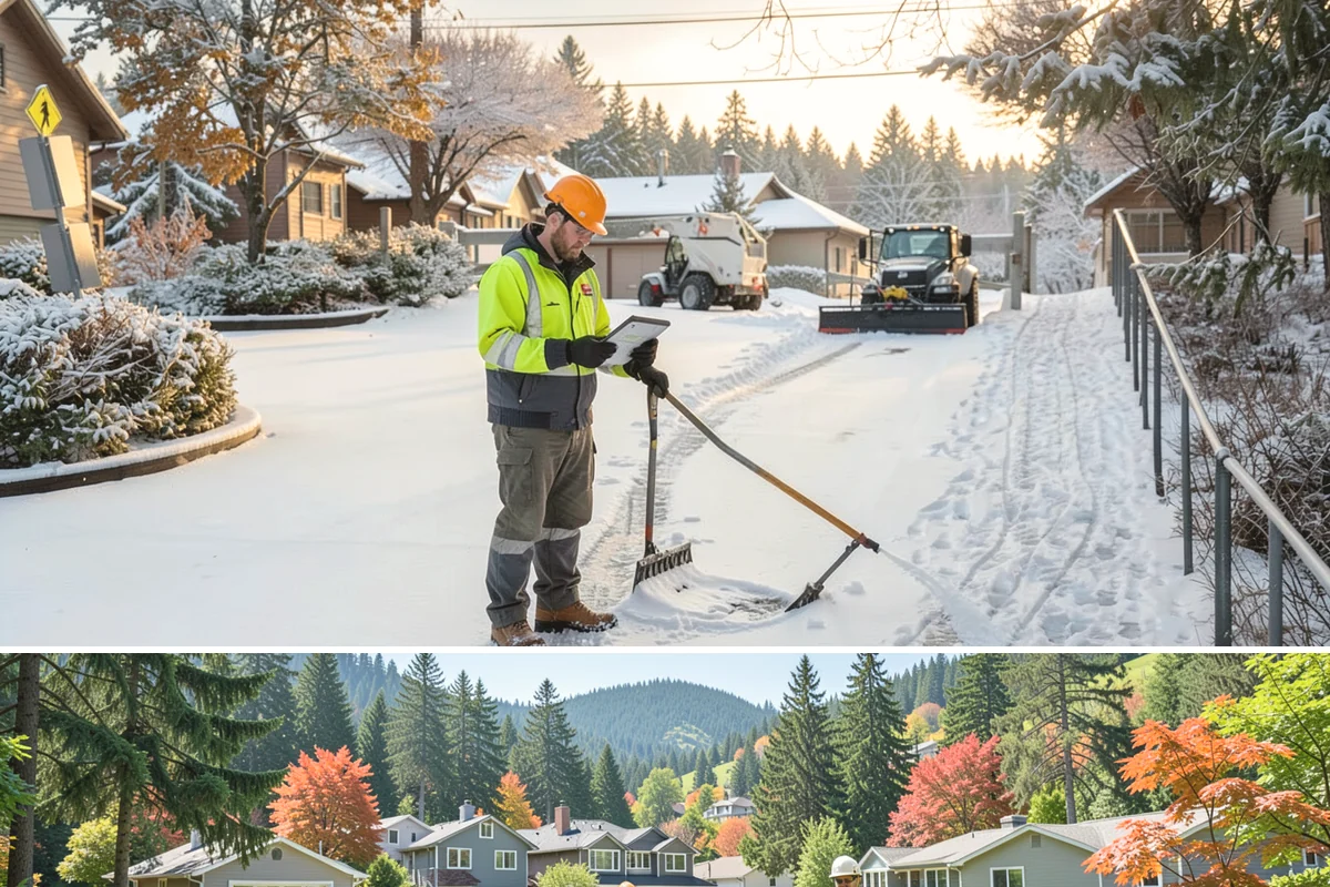Compact Equipment Snow Removal in Fircrest, Pierce County, WA - Compact equipment is most requested for enclosed spaces during peak snow from December to February.