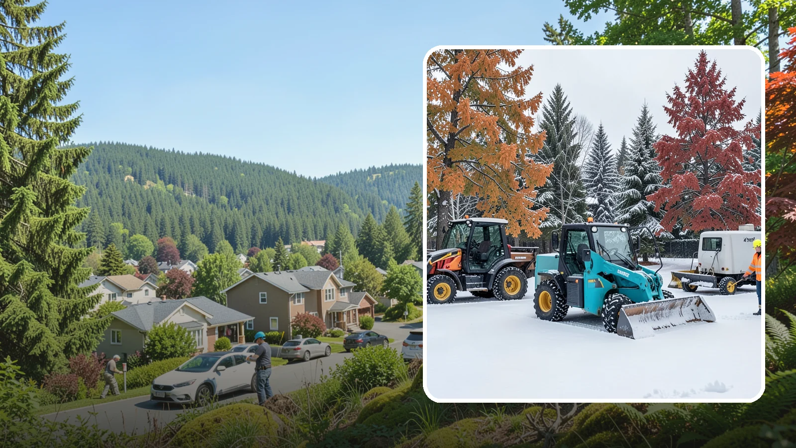 Compact Equipment Snow Removal in Index, Snohomish County, WA - Our compact machines clear courtyards, plazas, and gated areas where full-size equipment simply cannot fit.