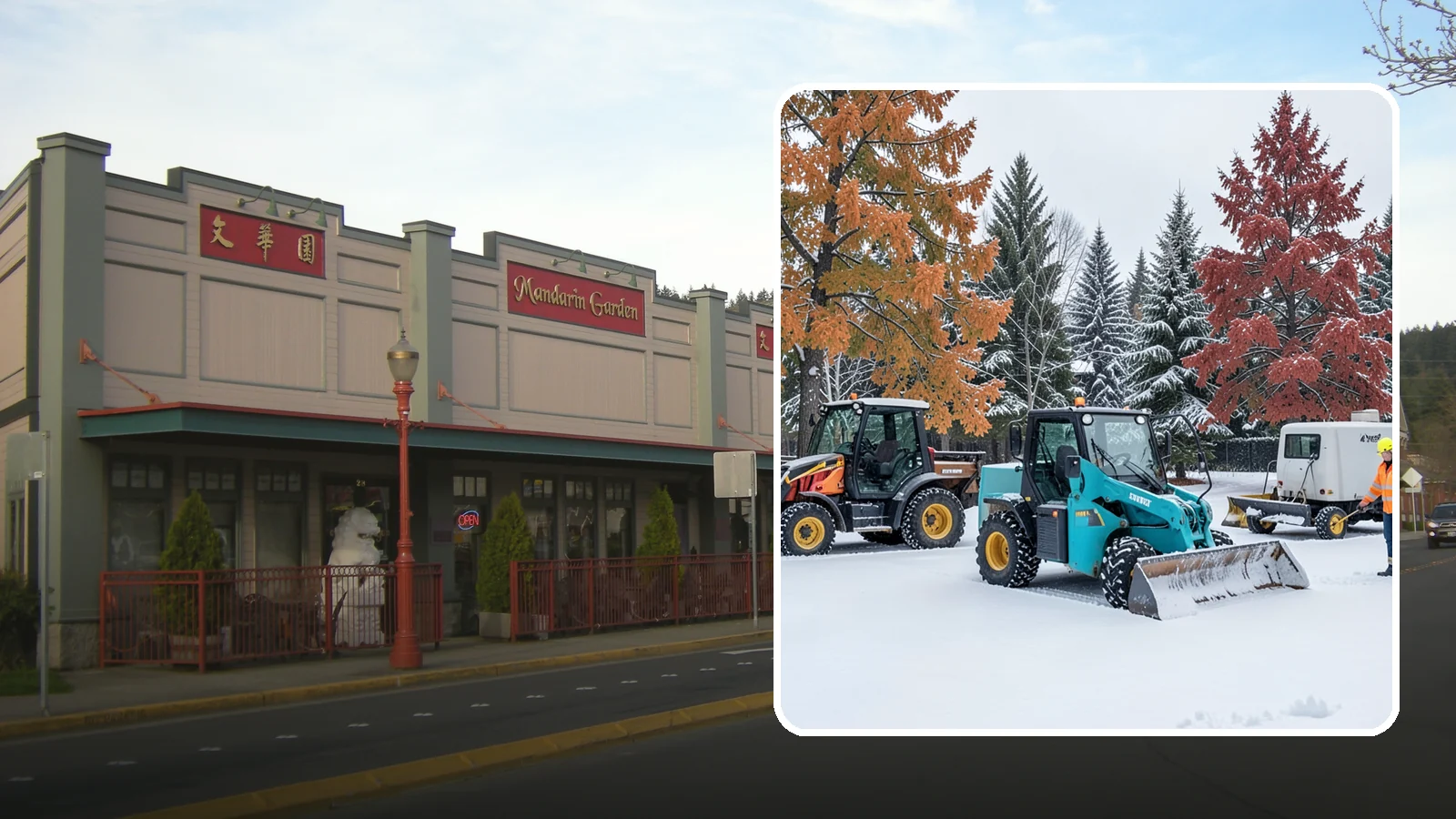 Compact Equipment Snow Removal in Issaquah, King County, WA - Our compact machines clear courtyards, plazas, and gated areas where full-size equipment simply cannot fit.