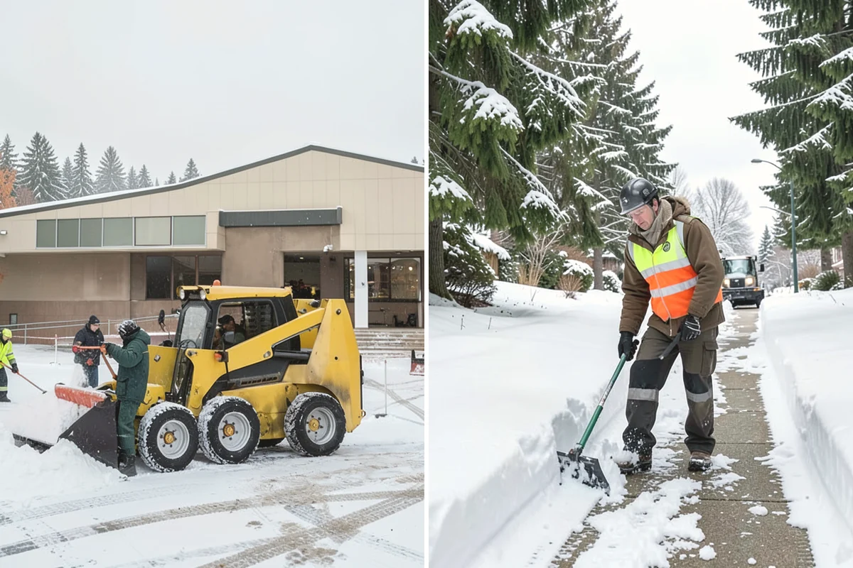 Compact Equipment Snow Removal in La Conner, Skagit County, WA - Assess access points and surface sensitivity