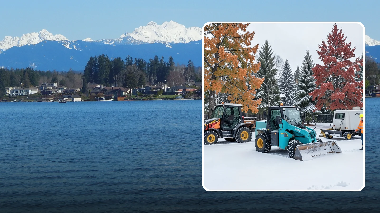 Compact Equipment Snow Removal in Lake Stevens, Snohomish County, WA - Our compact machines clear courtyards, plazas, and gated areas where full-size equipment simply cannot fit.