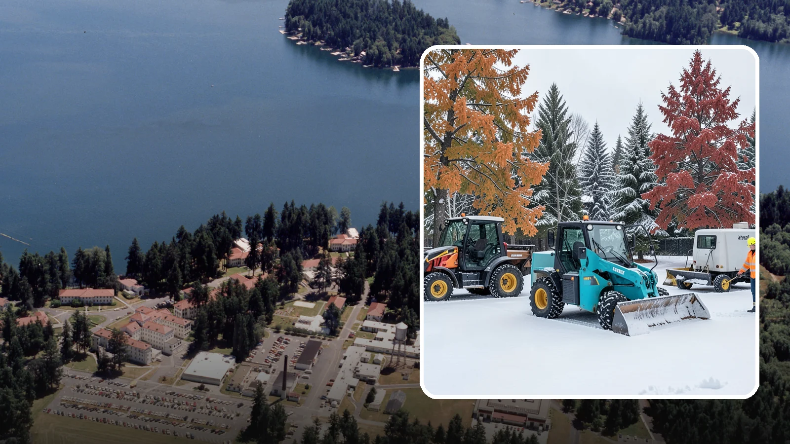 Compact Equipment Snow Removal in Lakewood, Pierce County, WA - Our compact machines clear courtyards, plazas, and gated areas where full-size equipment simply cannot fit.