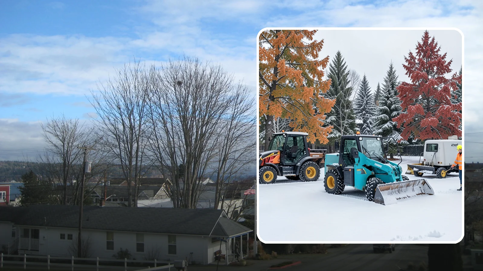 Compact Equipment Snow Removal in Langley, Island County, WA - Our compact machines clear courtyards, plazas, and gated areas where full-size equipment simply cannot fit.