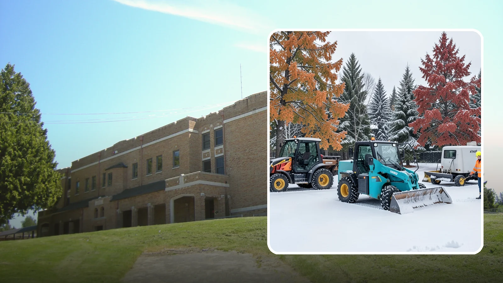 Compact Equipment Snow Removal in Maple Valley, King County, WA - Our compact machines clear courtyards, plazas, and gated areas where full-size equipment simply cannot fit.