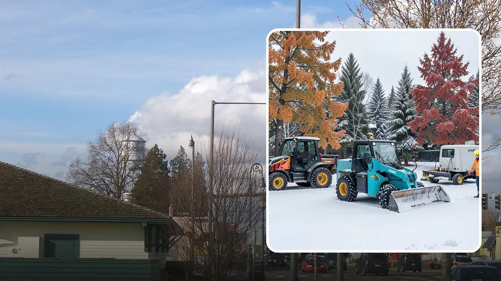 Compact Equipment Snow Removal in Marysville, Snohomish County, WA - Our compact machines clear courtyards, plazas, and gated areas where full-size equipment simply cannot fit.